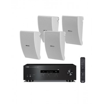 YAMAHA R-S202D (B) Ραδιοενισχυτής με Ηχεία NS-AW 592 White (2 Ζεύγη) Summer Bundle 1